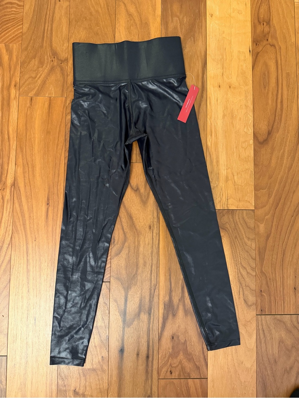 NWT!! Carbon 38 Shiny Black Leggings
